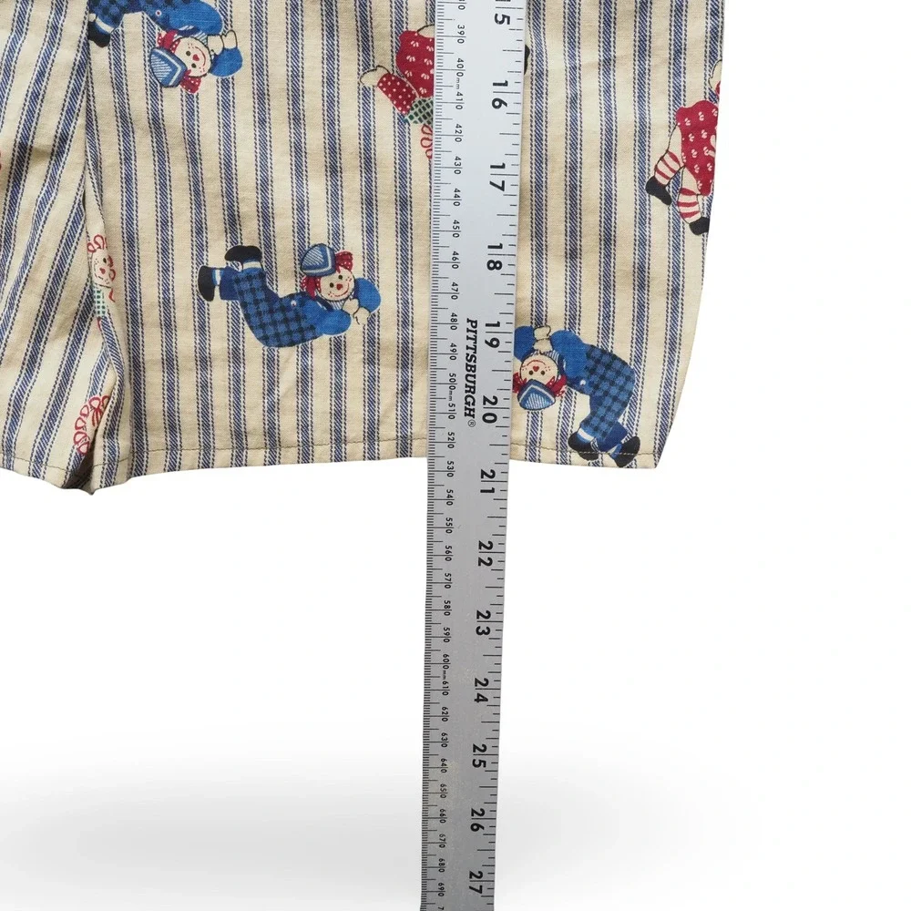 Vintage Sabra‎ Raggedy Ann & Andy Romper Blue Striped Toddler Size 4T 5T Rare